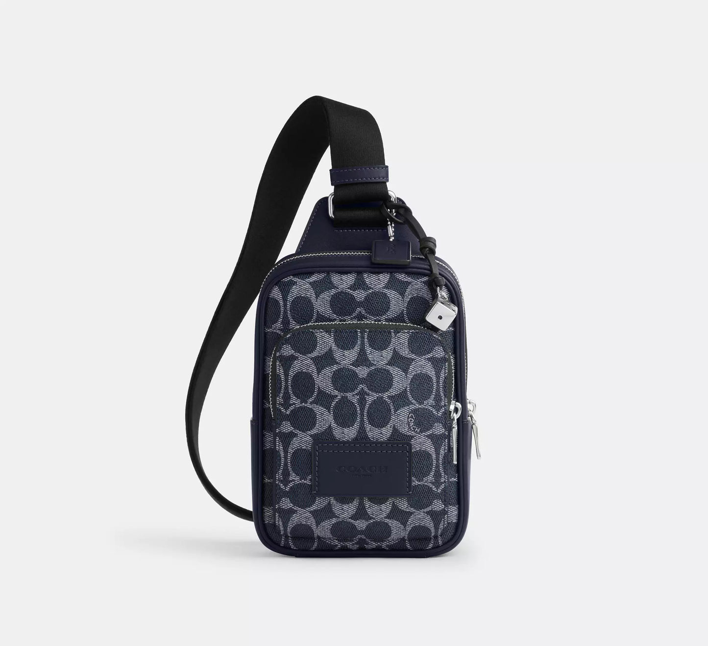 Racer Sling Pack In Signature Canvas With Charms Denim Coach