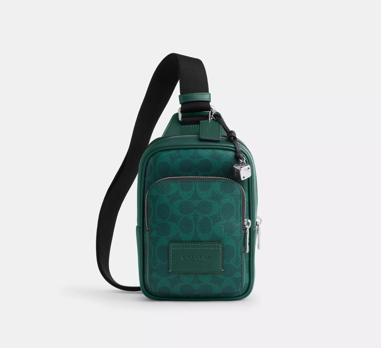Racer Sling Pack In Signature Canvas With Charms Sea Green Coach
