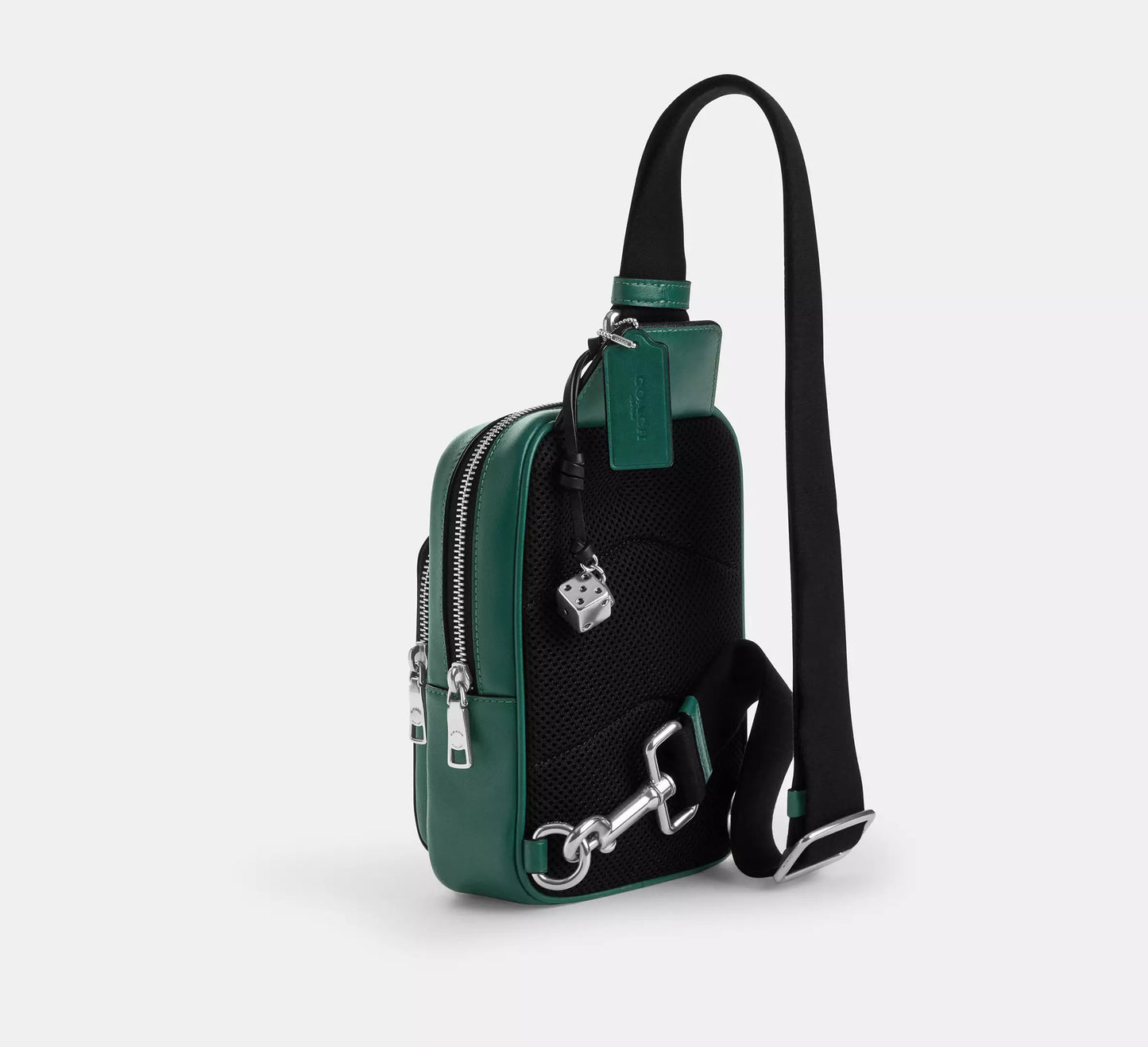 Racer Sling Pack In Signature Canvas With Charms Sea Green Coach