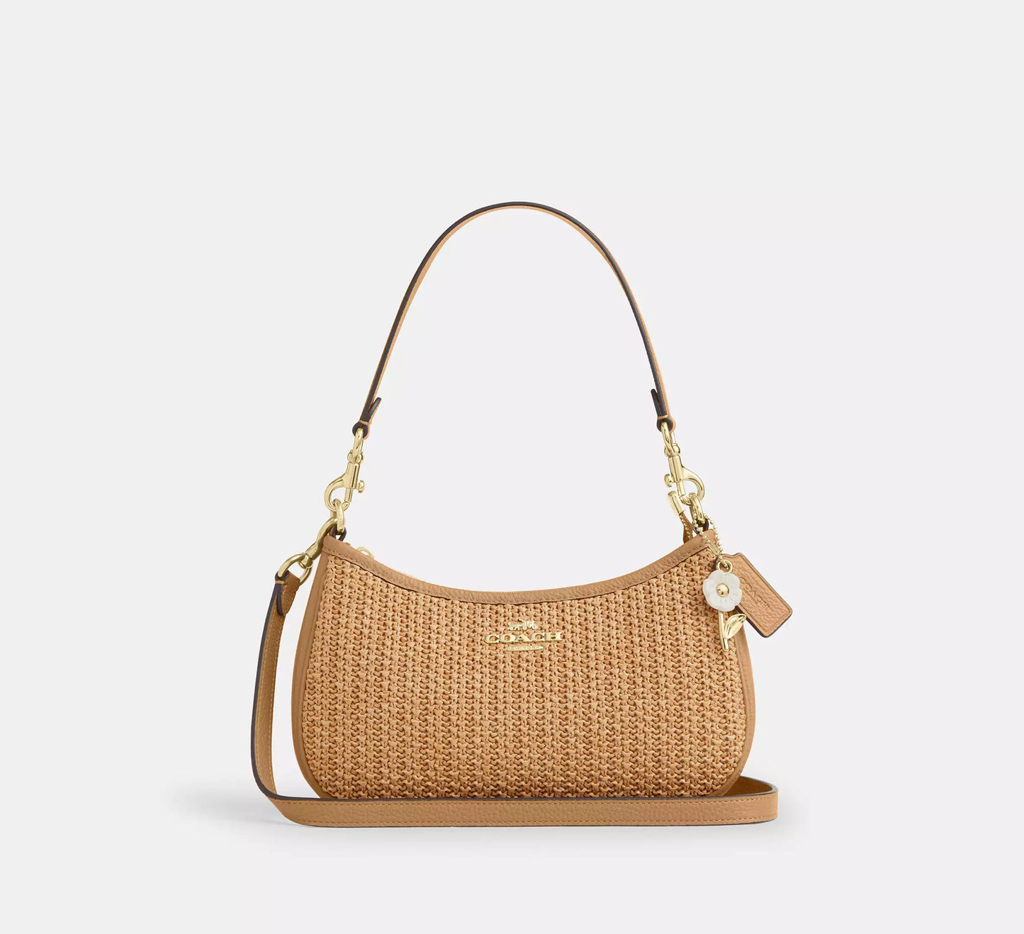 Teri Shoulder Bag Straw With Charm Coach