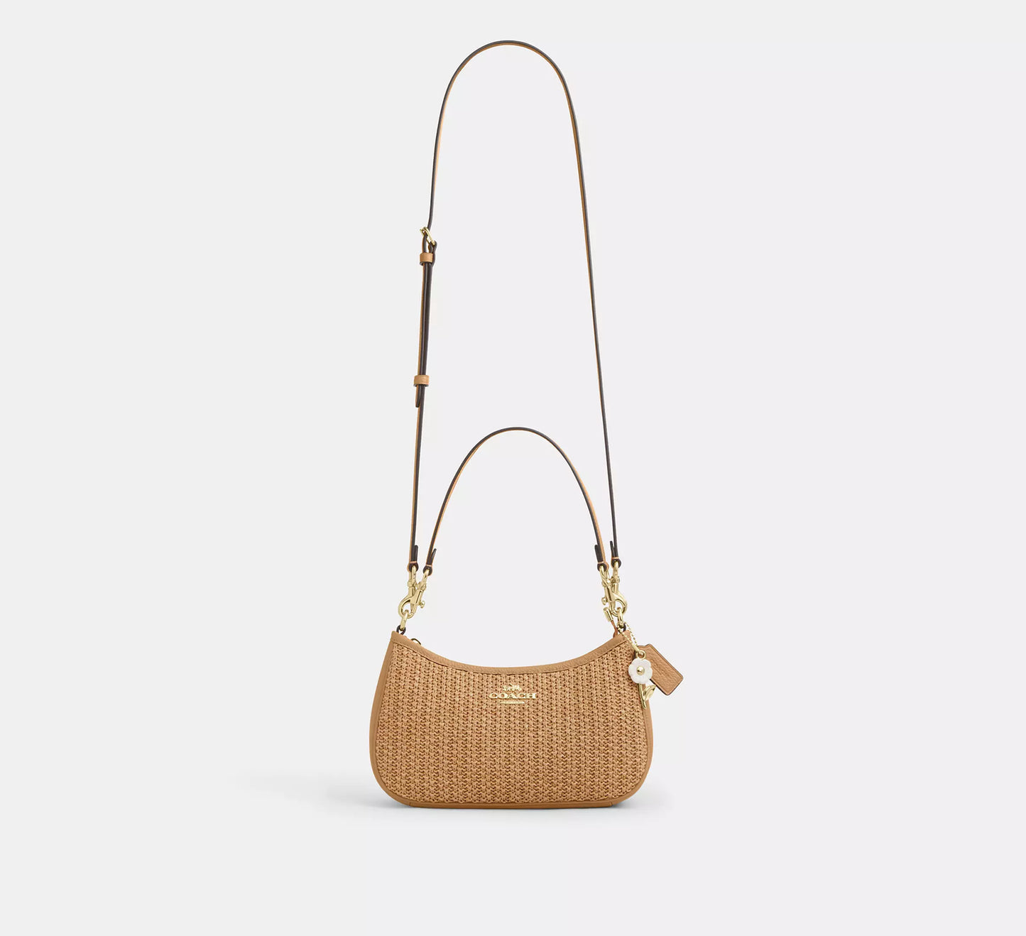 Teri Shoulder Bag Straw With Charm Coach