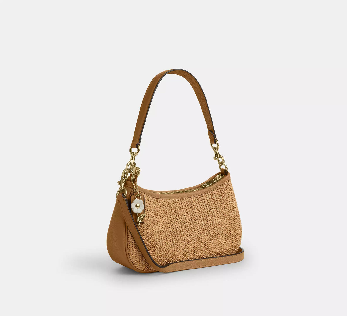 Teri Shoulder Bag Straw With Charm Coach