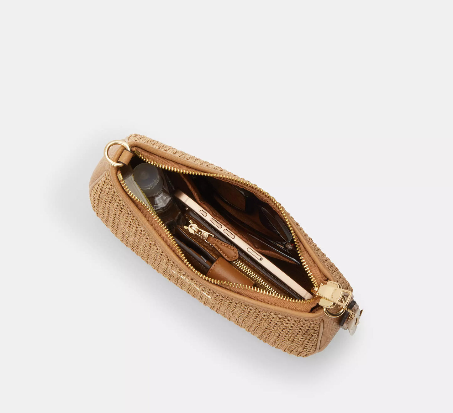 Teri Shoulder Bag Straw With Charm Coach