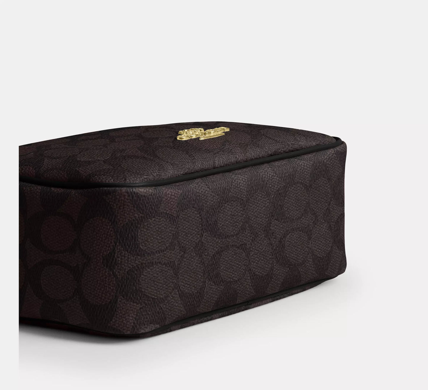 Mini Carey Crossbody Bag In Signature Canvas Walnut Black Coach