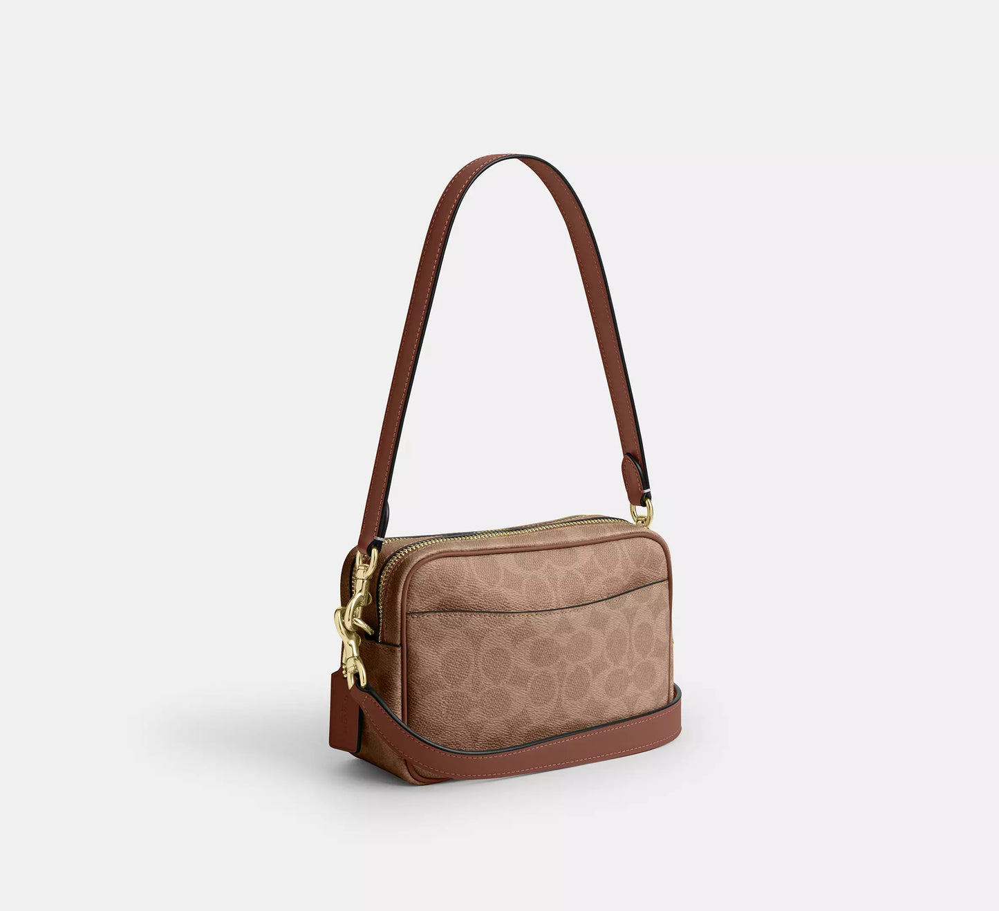 Mini Carey Crossbody Bag In Signature Canvas Tan Brown Coach