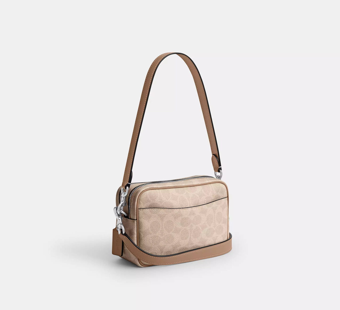 Mini Carey Crossbody Bag In Signature Canvas Taupe Coach