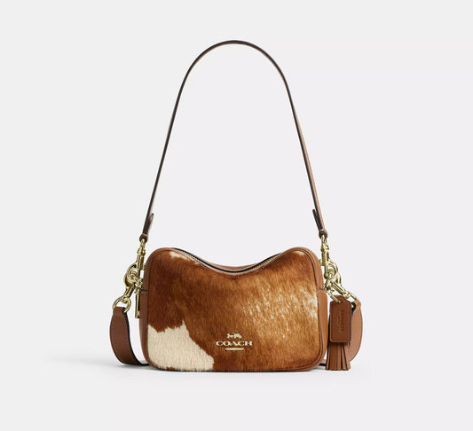 Mini Carey Crossbody Bag In Haircalf With Cow Print Coach