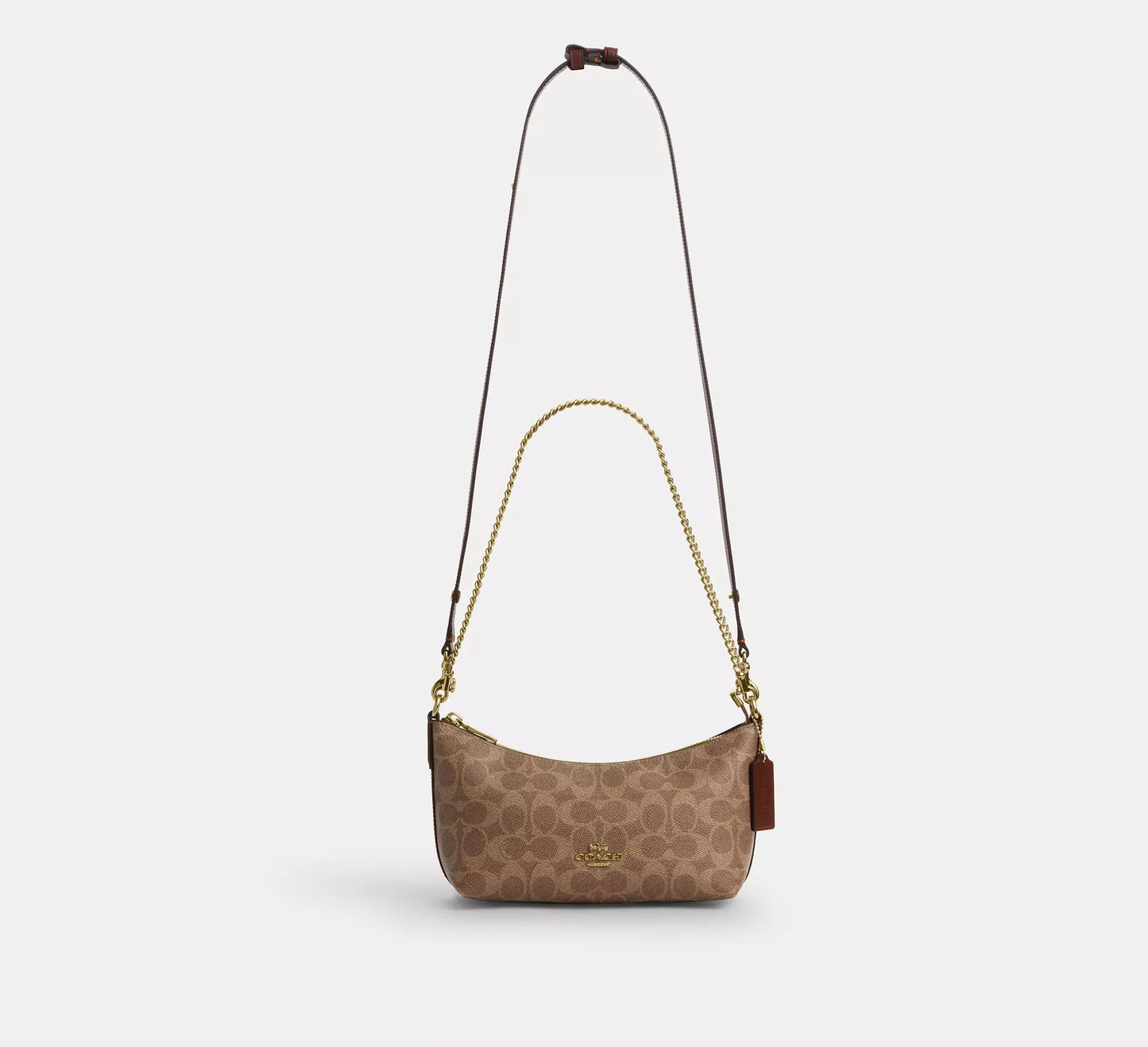 Caitlin Shoulder Bag In Signature Tan Canvas Coach