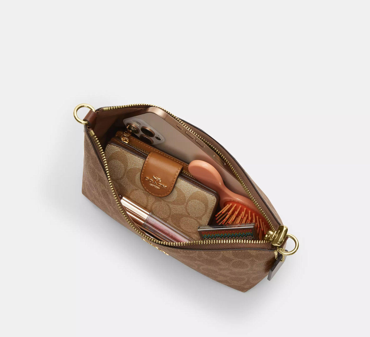 Caitlin Shoulder Bag In Signature Tan Canvas Coach