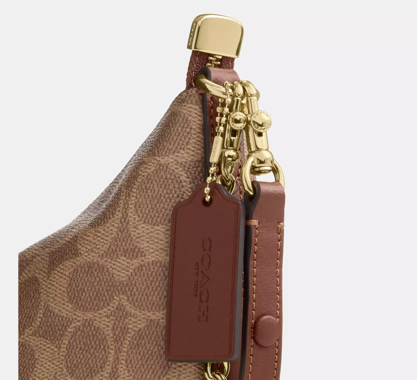 Caitlin Shoulder Bag In Signature Tan Canvas Coach