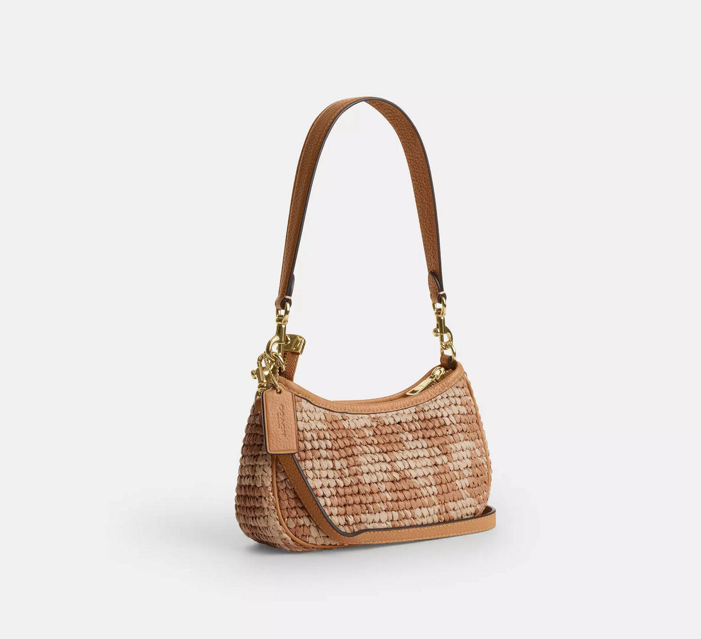 Teri Mini Crossbody Bag With Gingham Print Straw Coach