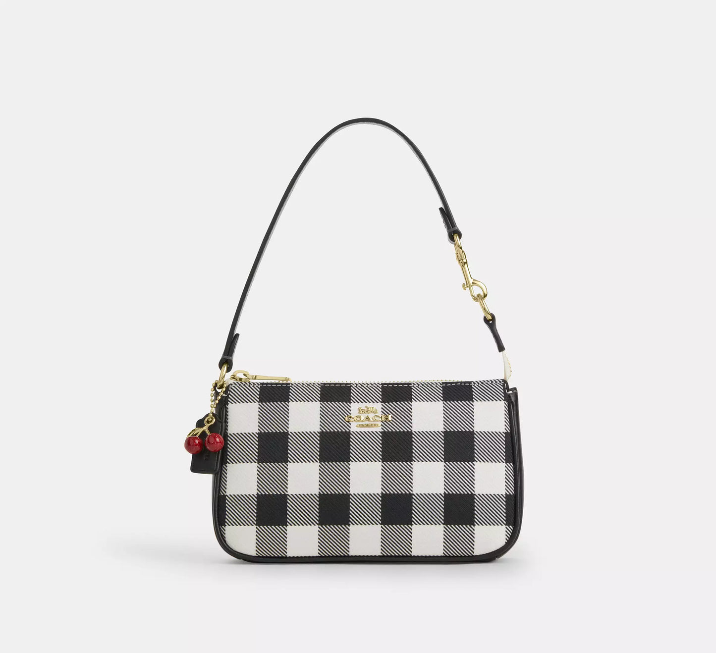 Nolita 19 With Gingham Print Black And Charm Coach
