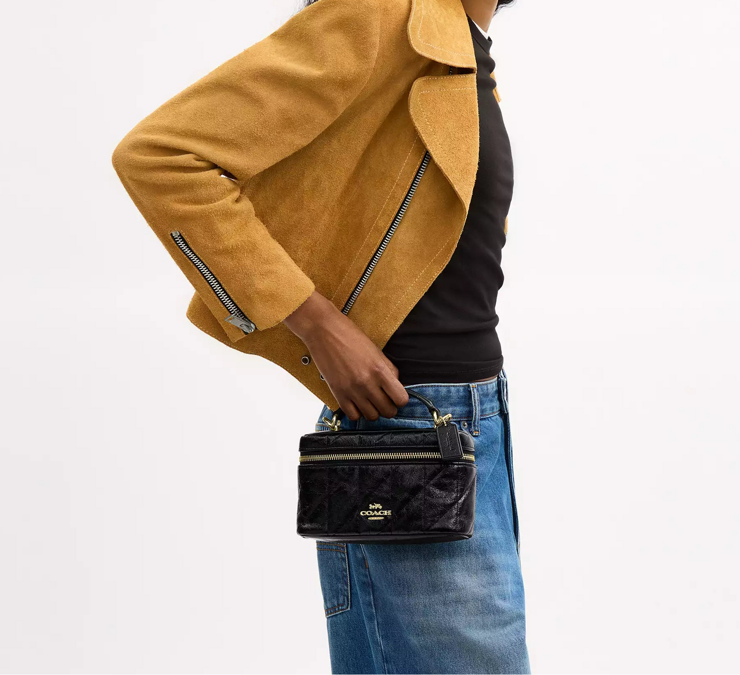Rainer Crossbody Bag 18 With Quilting Black Coach