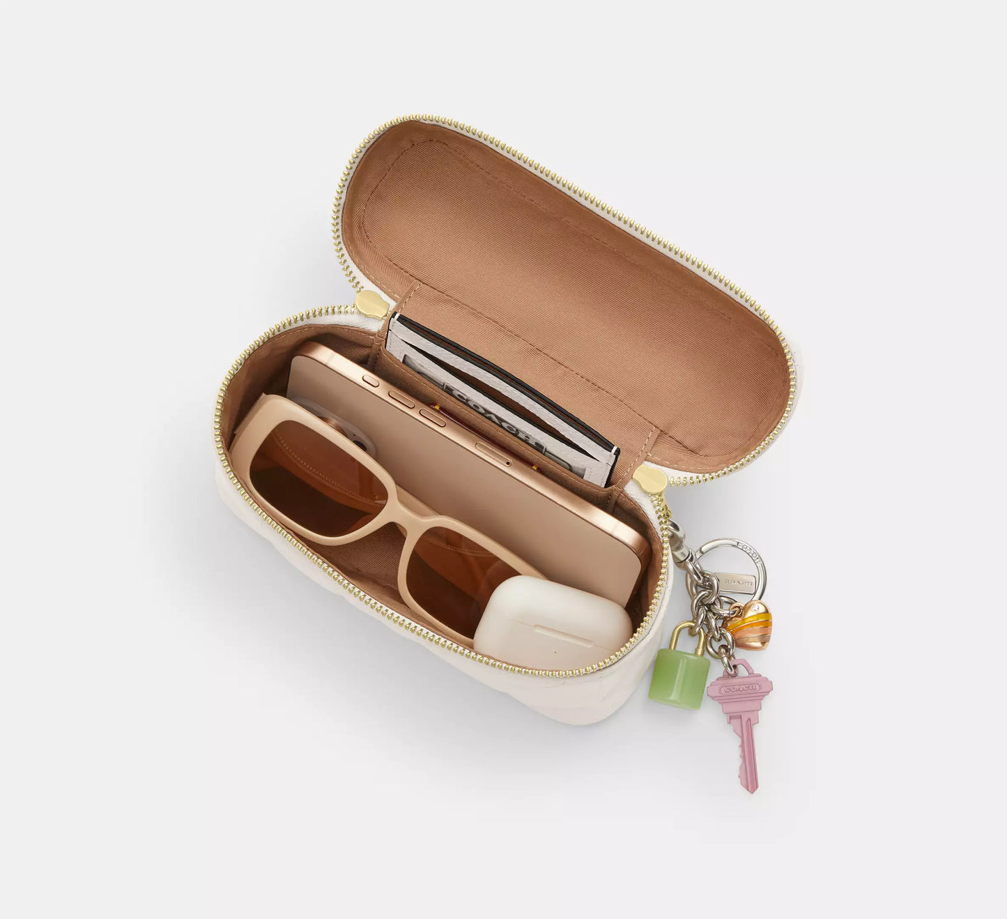 Rainer Crossbody Bag 18 With Quilting Chalk Coach