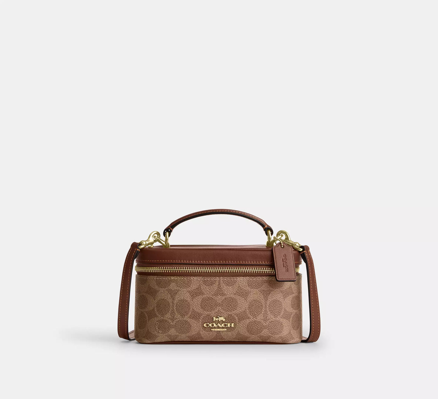 Rainer Crossbody Bag 18 In Signature Canvas Tan Brown Coach