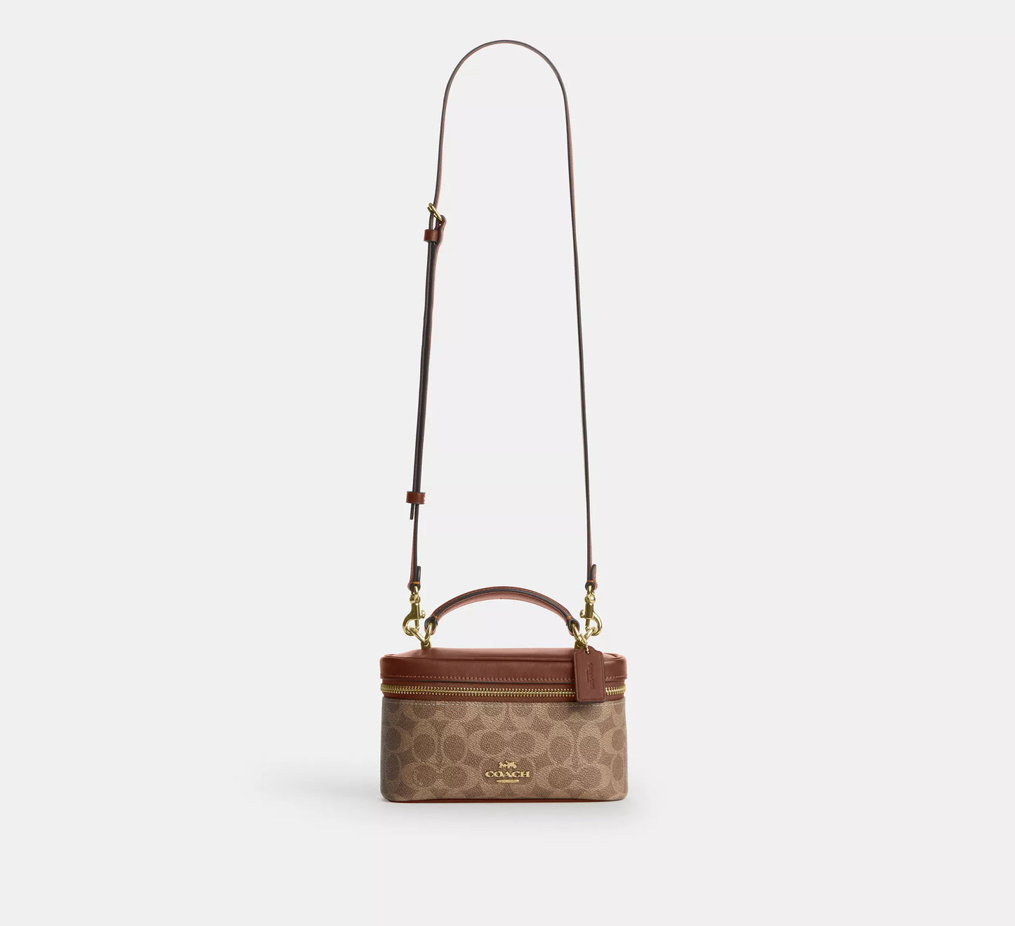 Rainer Crossbody Bag 18 In Signature Canvas Tan Brown Coach