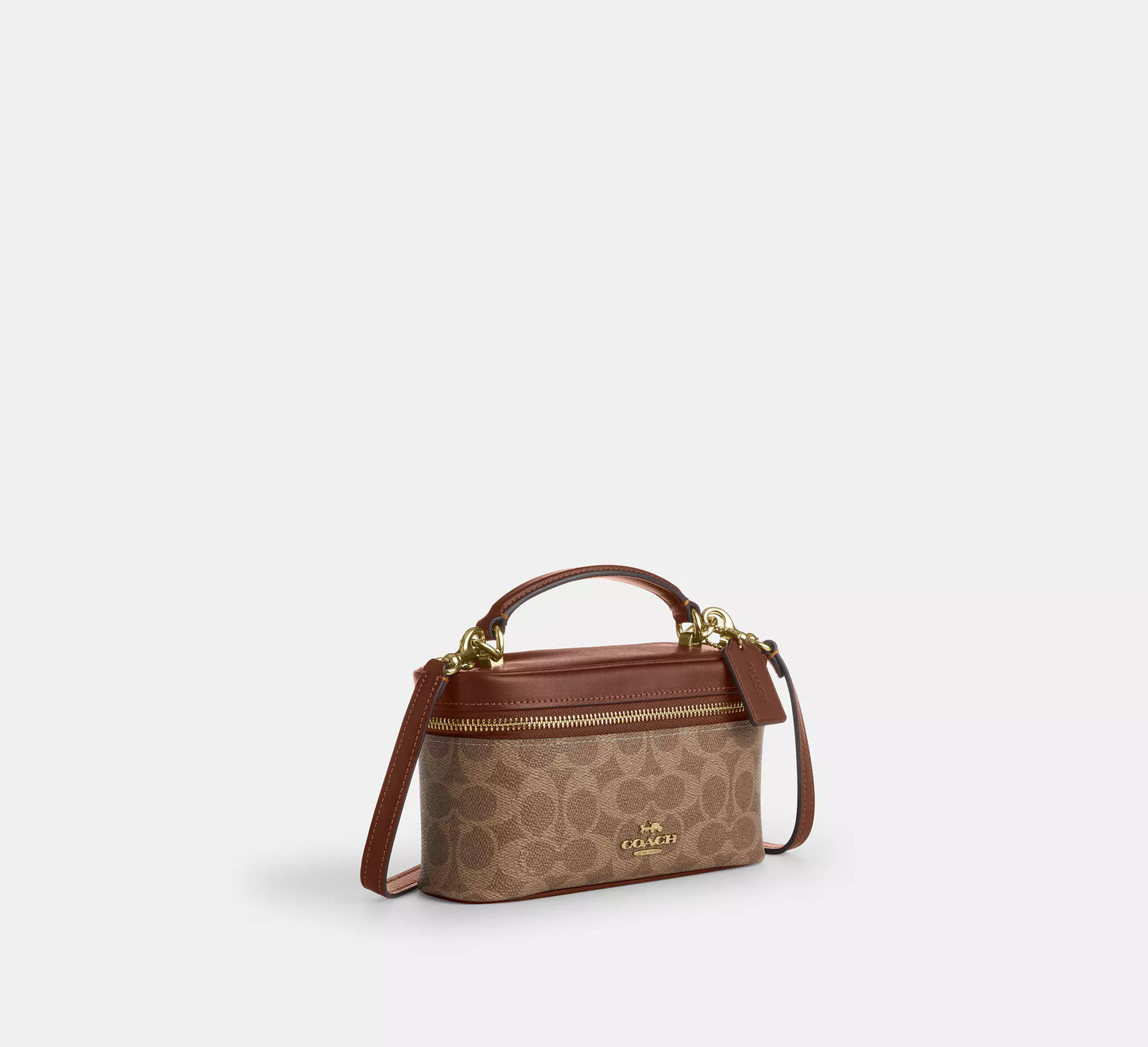 Rainer Crossbody Bag 18 In Signature Canvas Tan Brown Coach