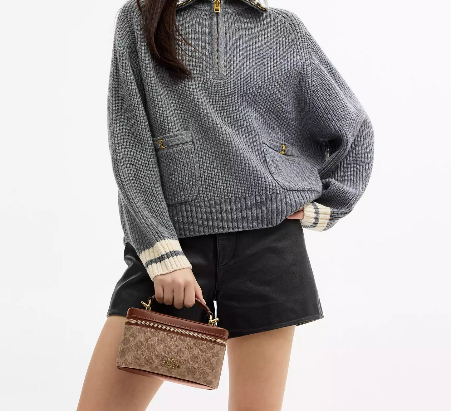 Rainer Crossbody Bag 18 In Signature Canvas Tan Brown Coach