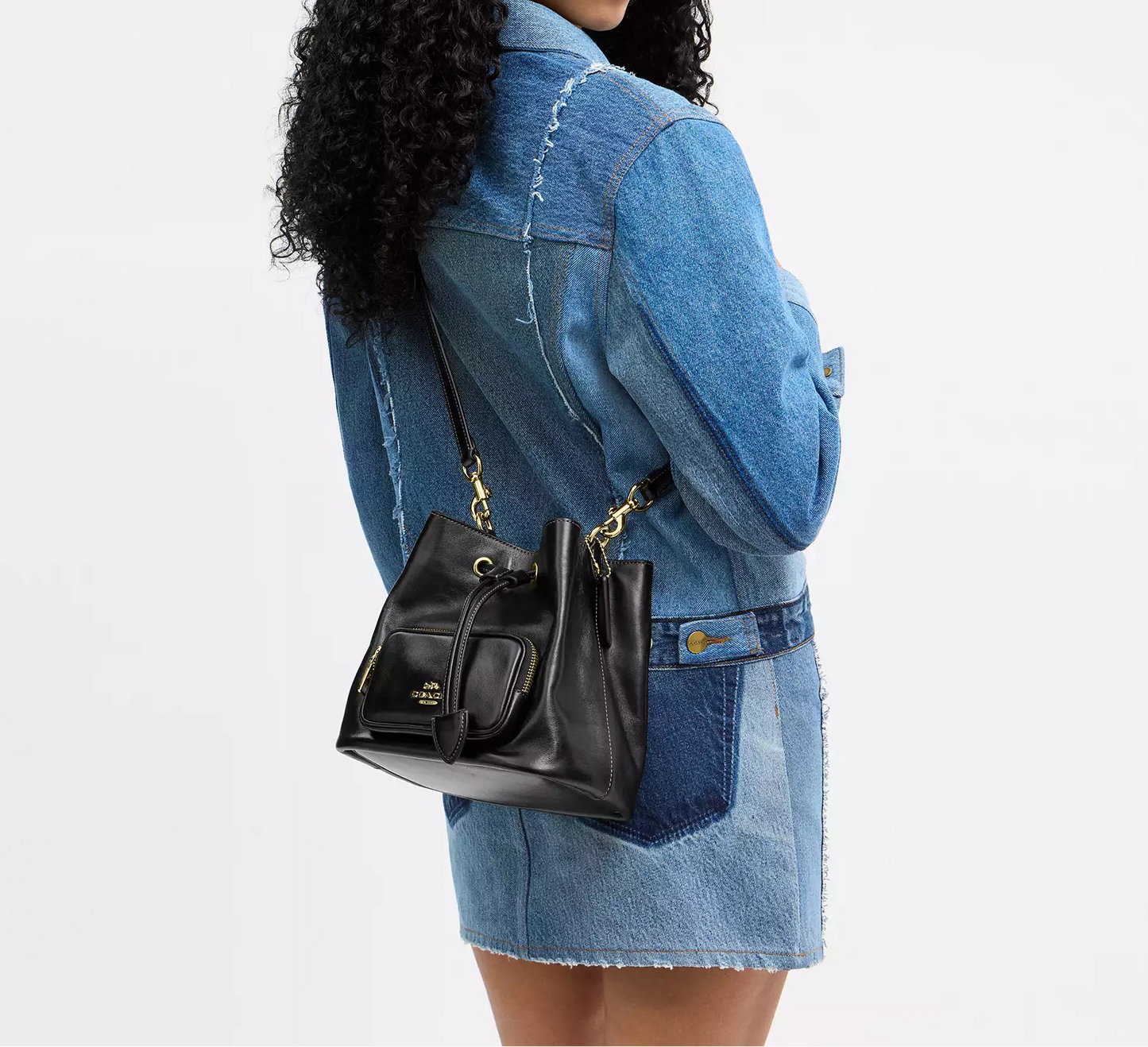 Rowan Bucket Bag With Pocket Black Coach