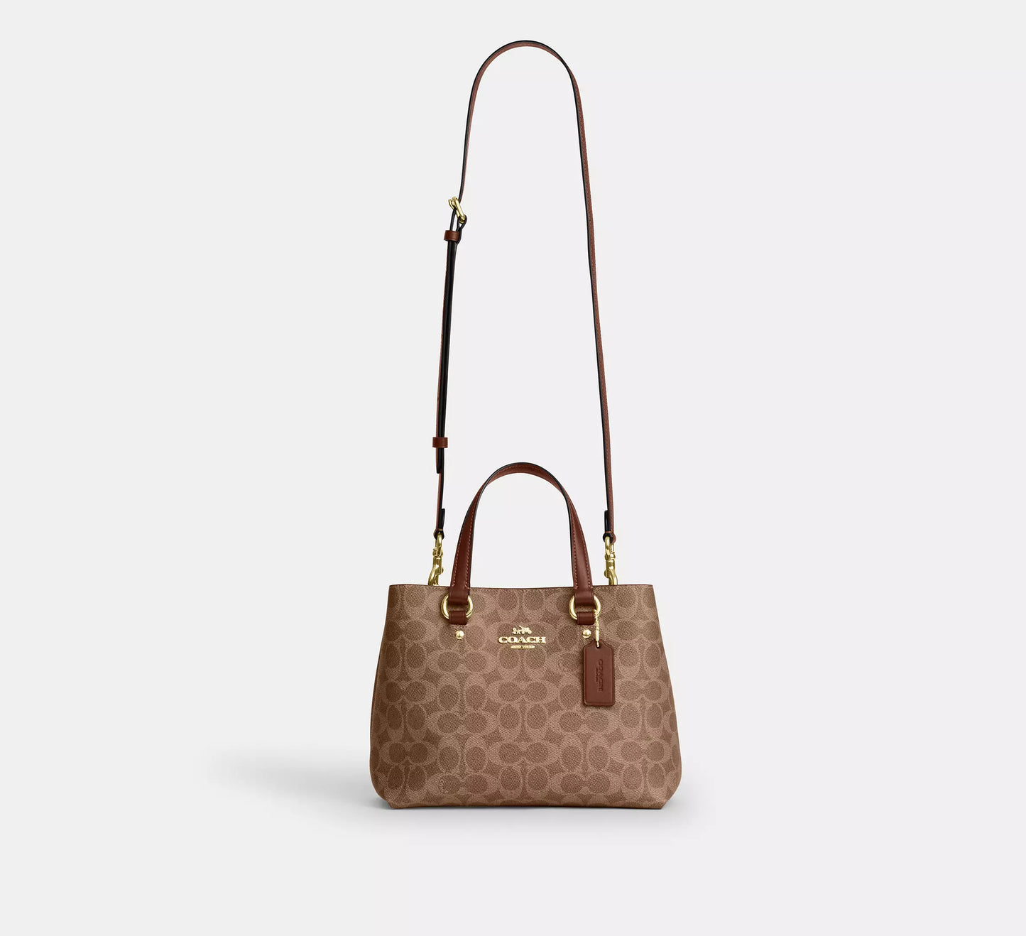 Station Carryall Bag In Signature Canvas Tan Brown Coach