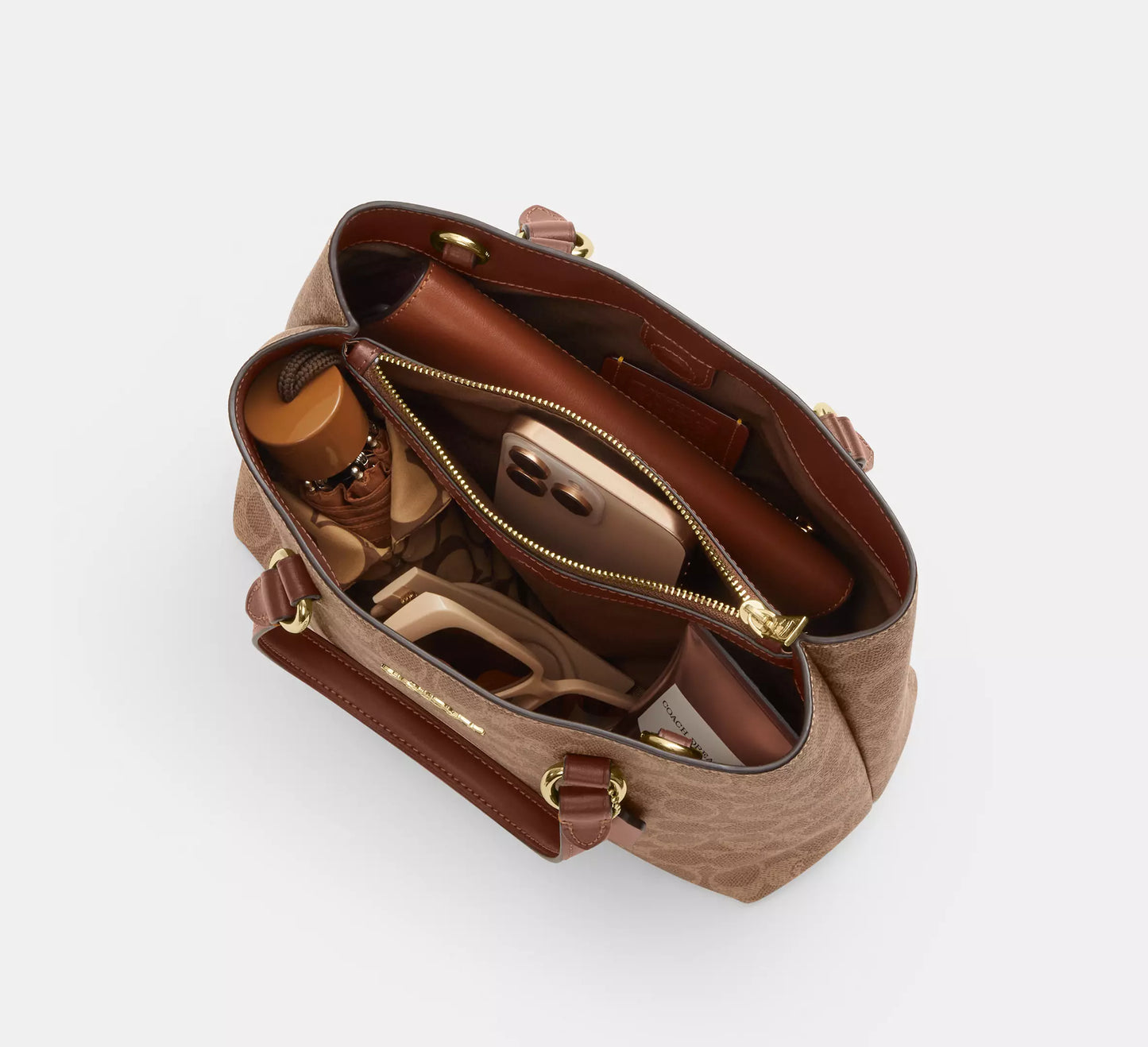 Station Carryall Bag In Signature Canvas Tan Brown Coach