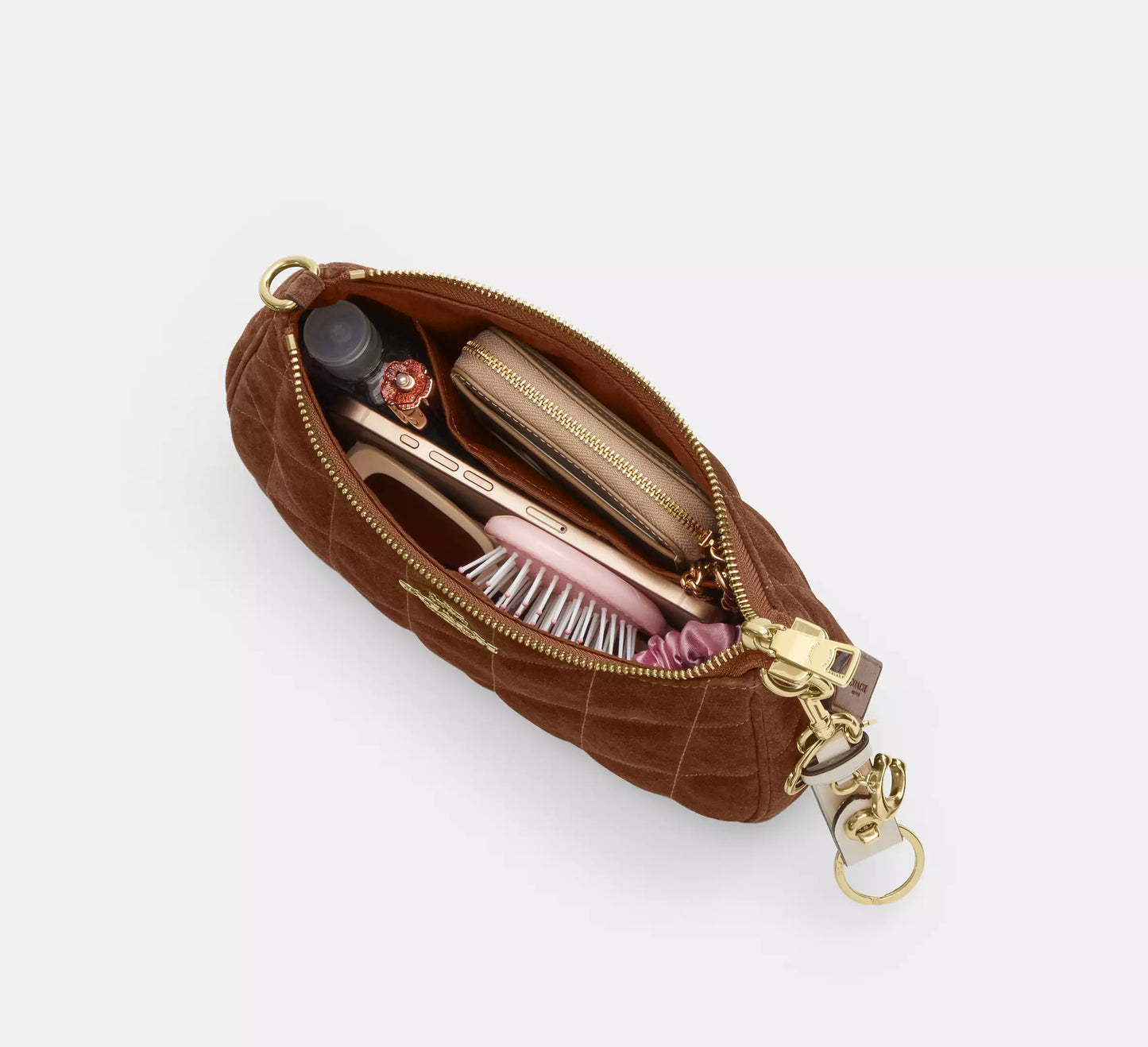 Teri Shoulder Bag With Quilting Suede Coach