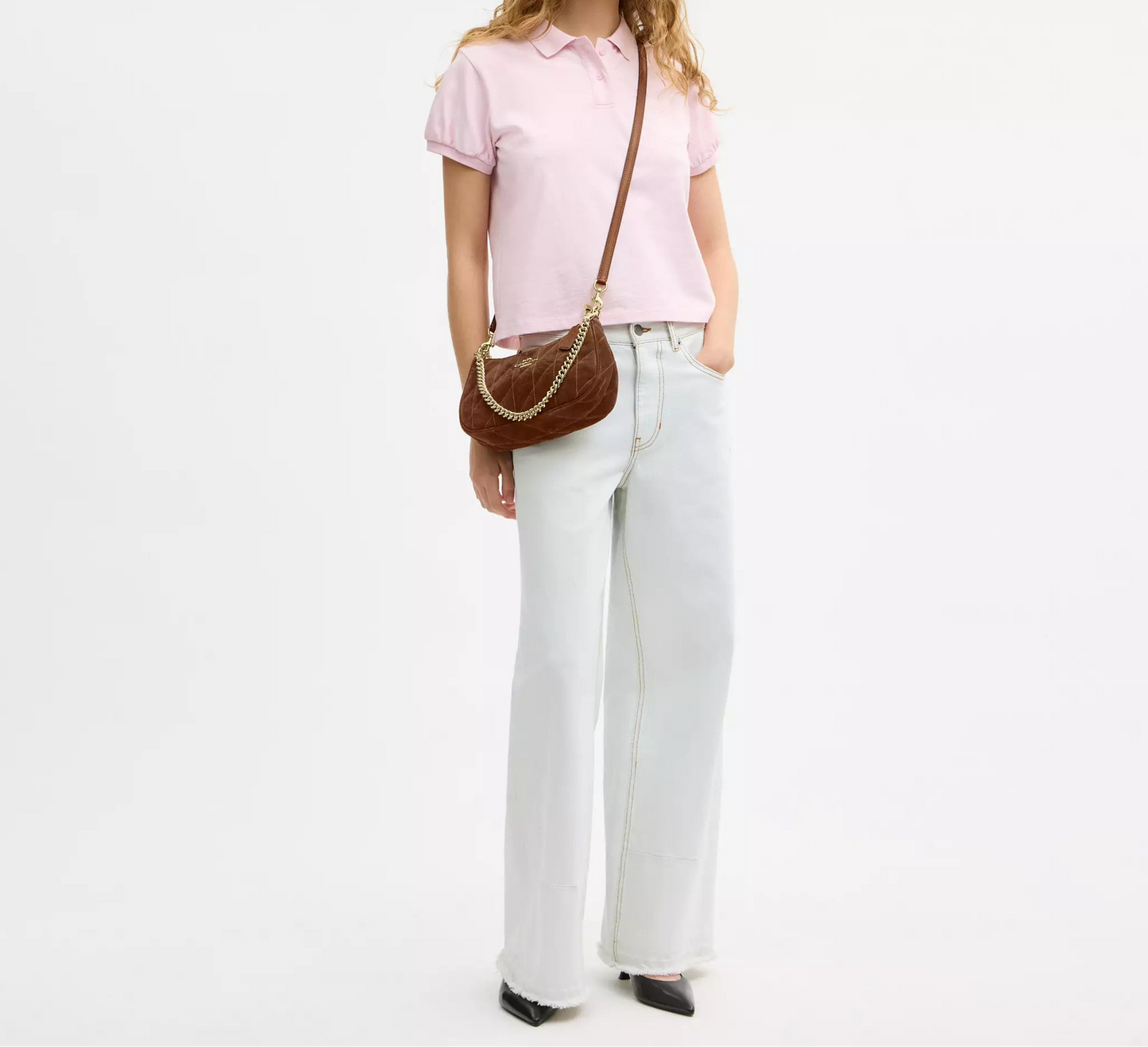 Teri Shoulder Bag With Quilting Suede Coach