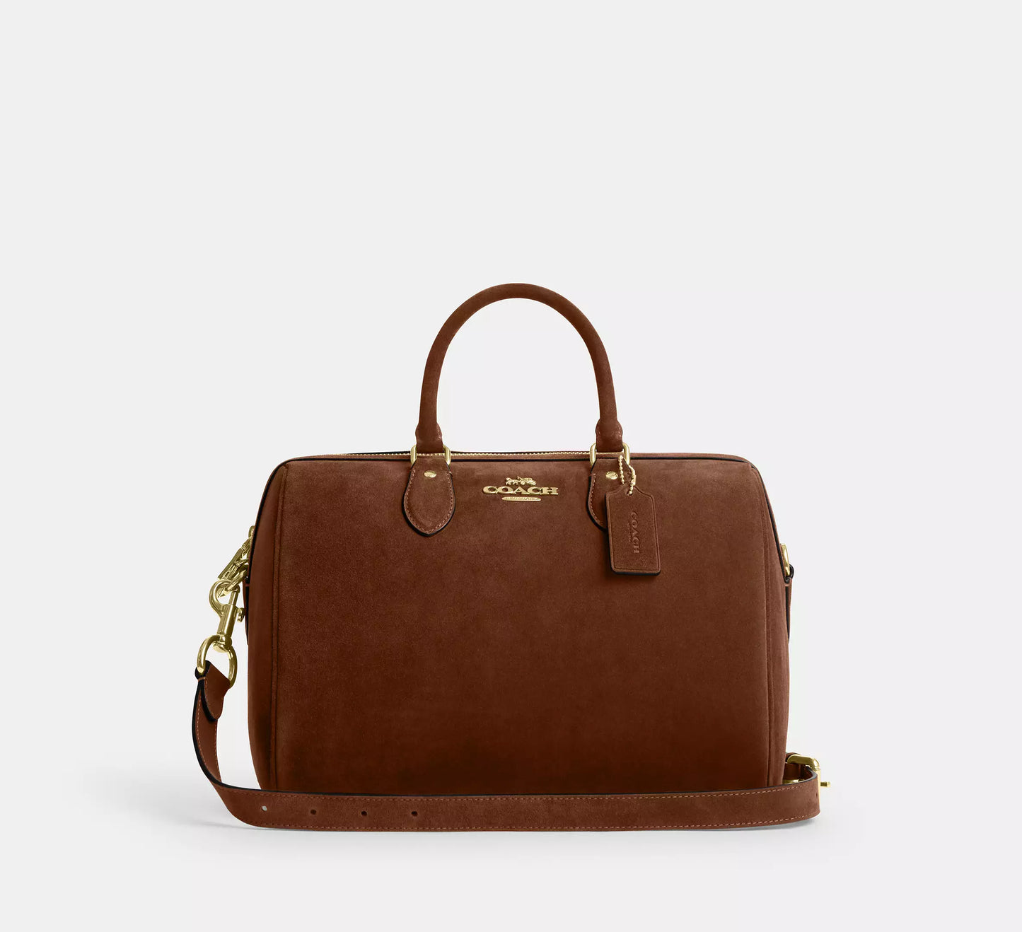 Rowan Large Satchel Bag Suede Coach