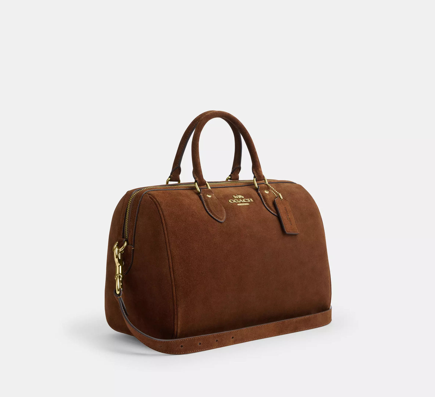 Rowan Large Satchel Bag Suede Coach
