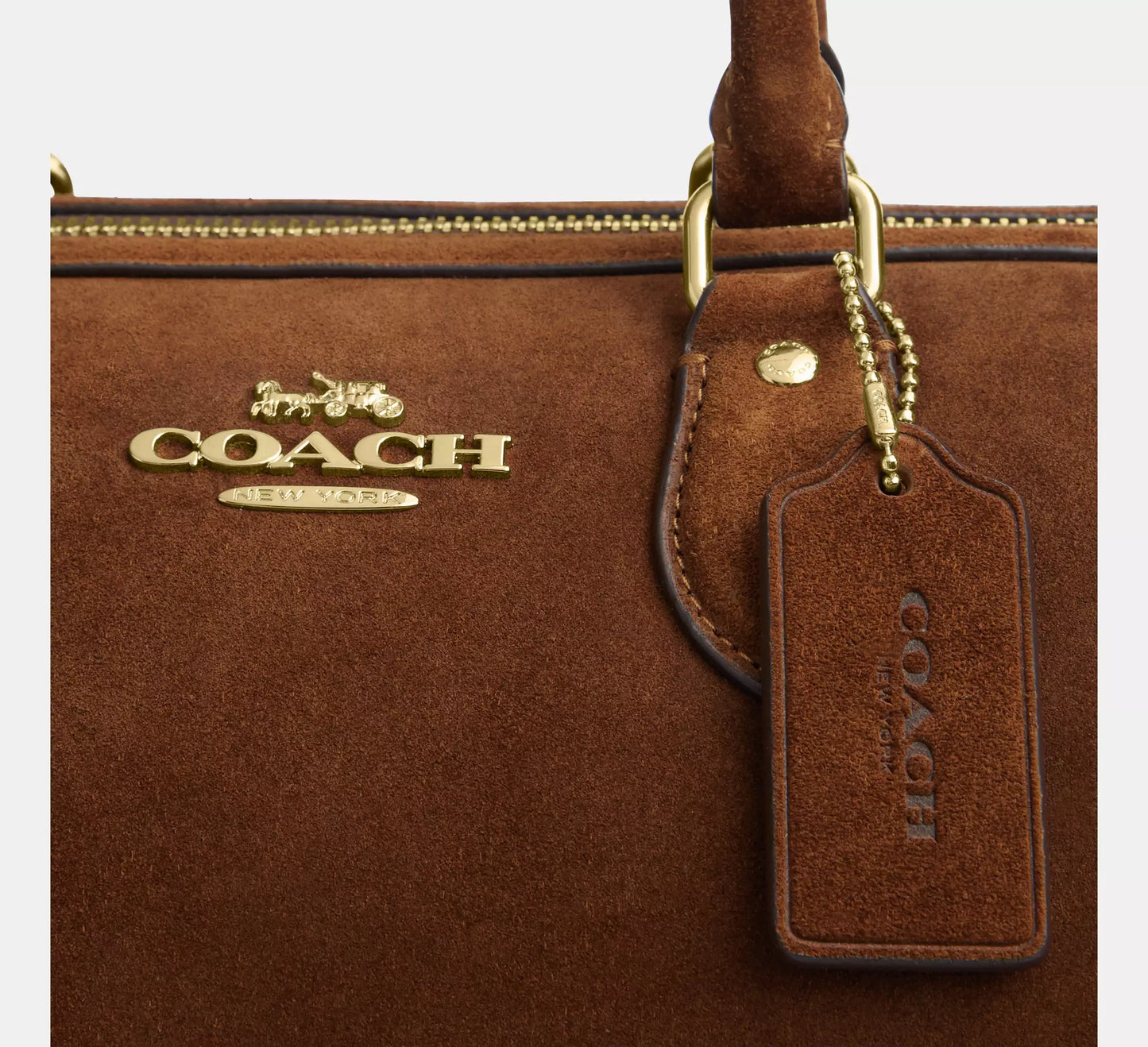 Rowan Large Satchel Bag Suede Coach