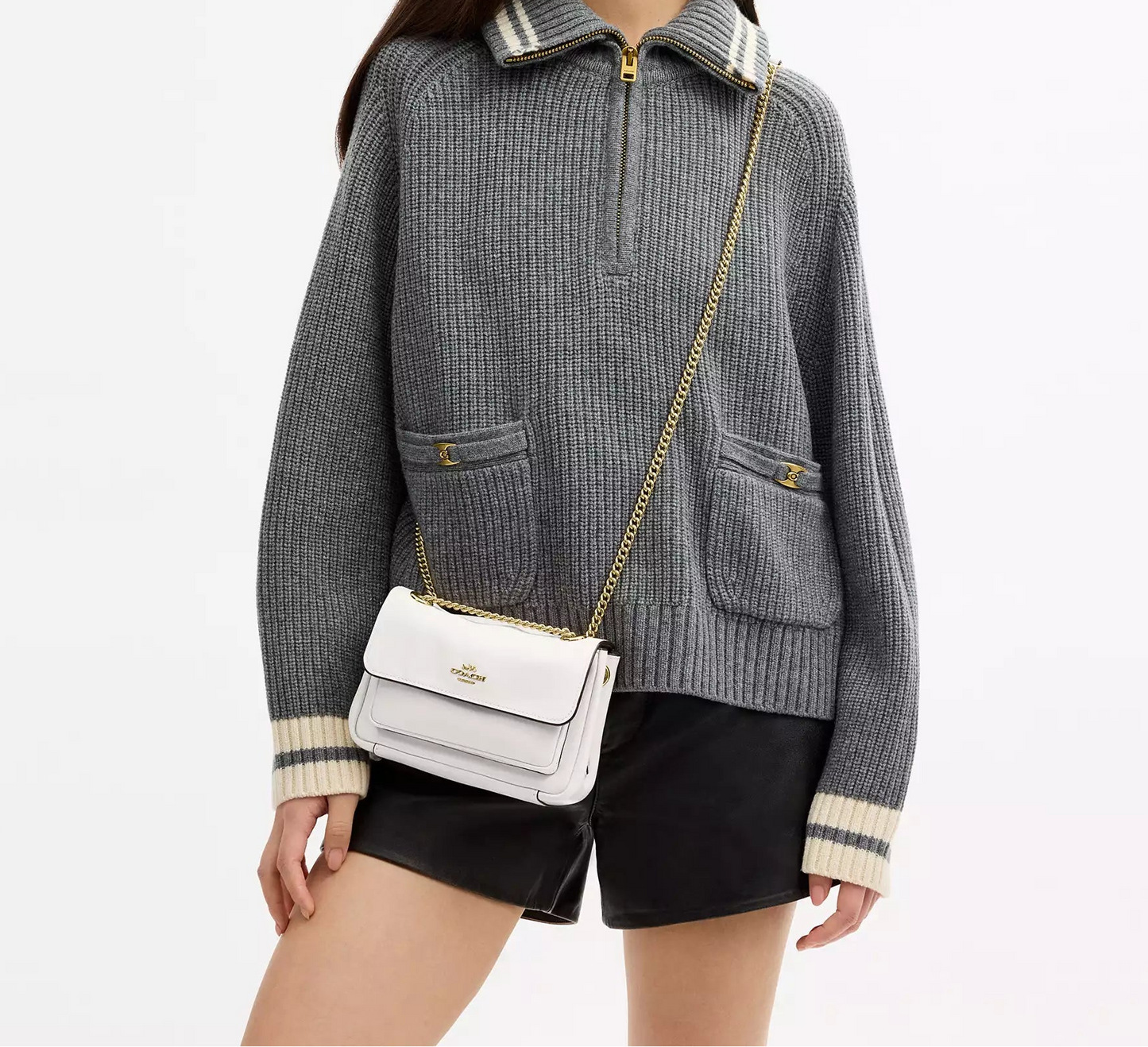 Elodie Crossbody Bag 18 Chalk Coach