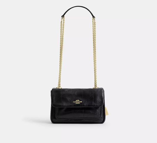 Elodie Crossbody Bag 18 With Quilting Black Coach