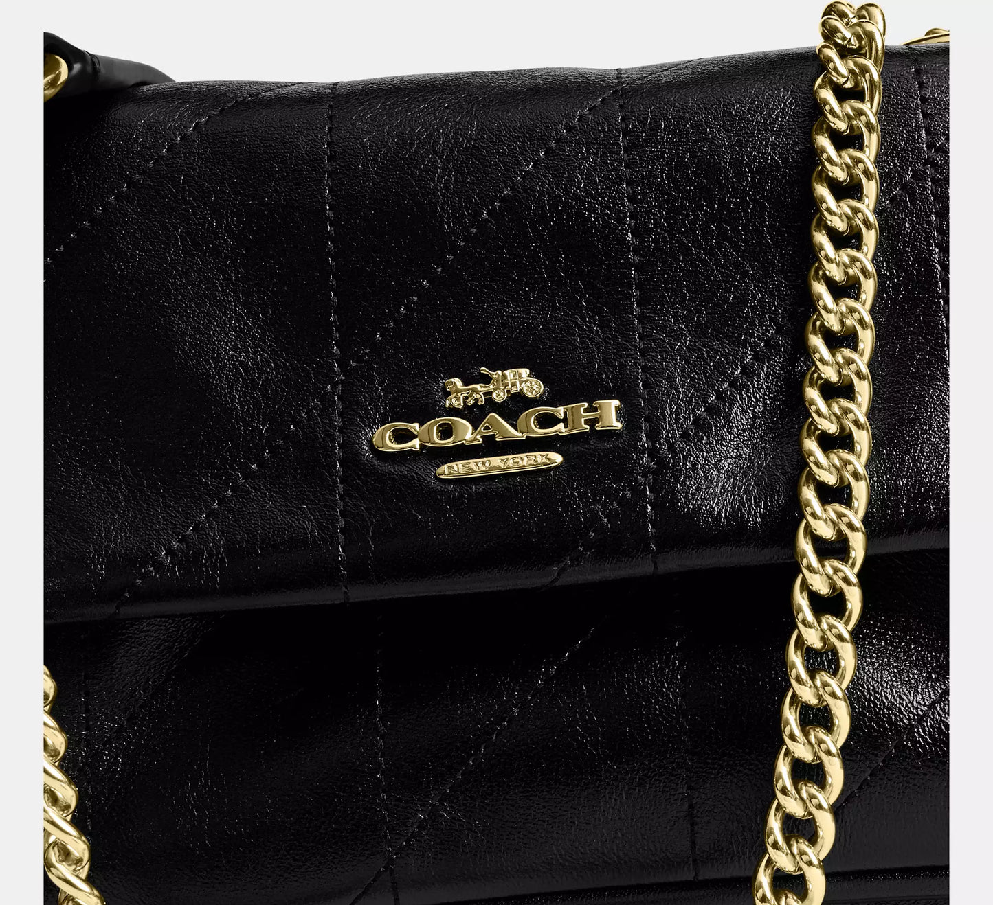 Elodie Crossbody Bag 18 With Quilting Black Coach