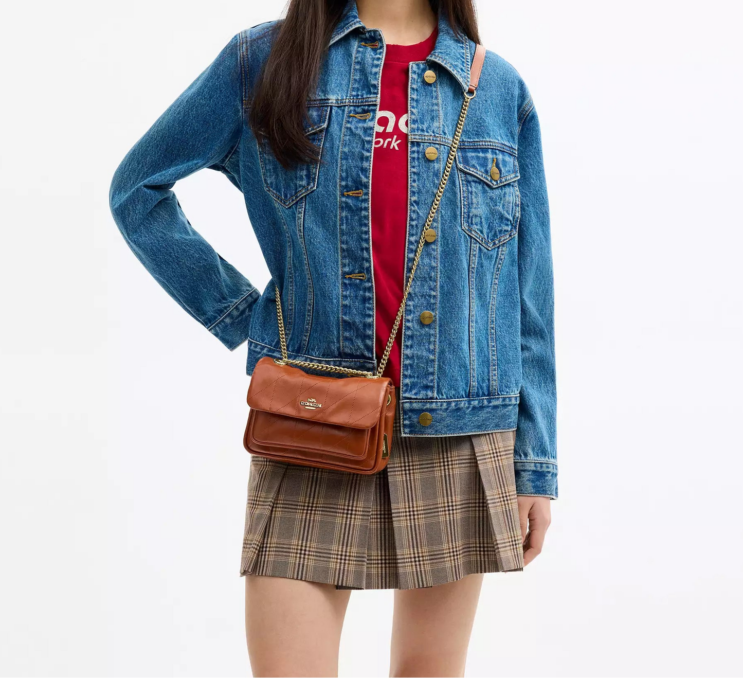Elodie Crossbody Bag 18 With Quilting Cinnamon Coach