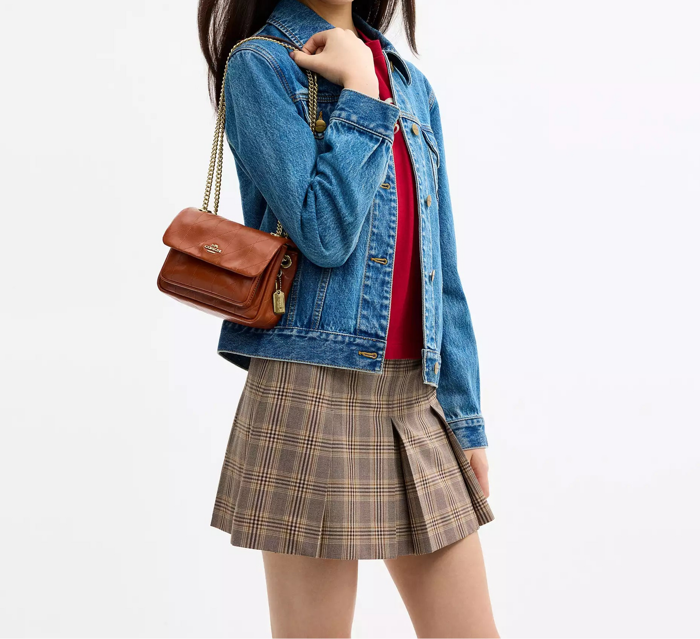Elodie Crossbody Bag 18 With Quilting Cinnamon Coach
