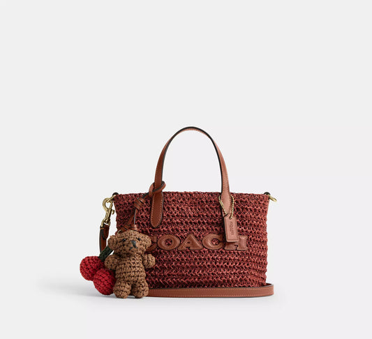 City Mini Tote Bag Straw With Charms Coach