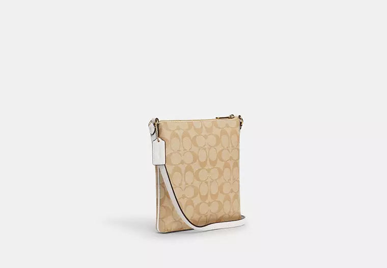 Mini Rowan File Bag In Signature Canvas Light Khaki Chalk Coach