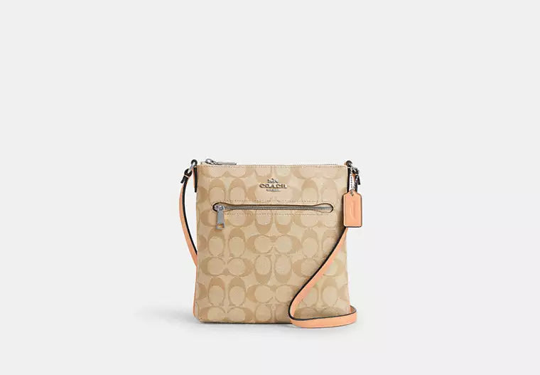 Mini Rowan File Bag In Signature Canvas Faded Blush Coach