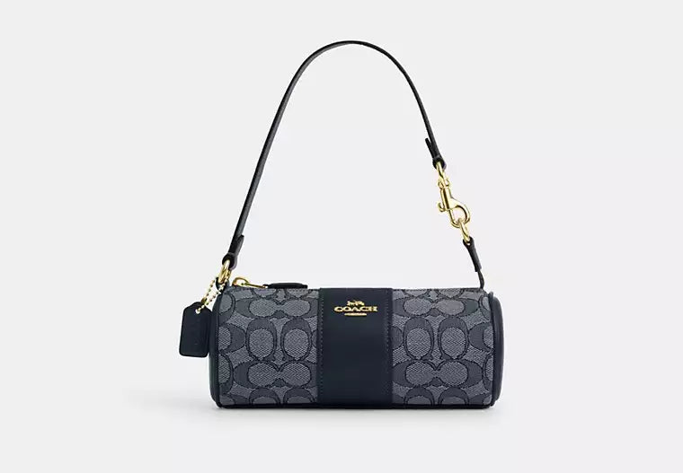 Nolita Barrel Bag In Signature Jacquard Midnight Navy Coach