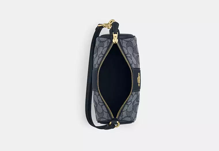 Nolita Barrel Bag In Signature Jacquard Midnight Navy Coach