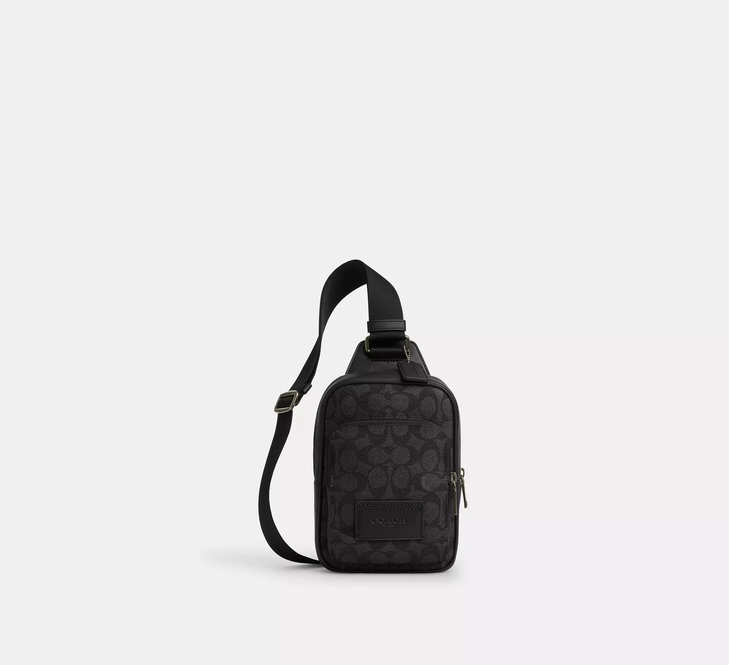 Racer Sling Pack In Signature Canvas Bag Charcoal Black Coach