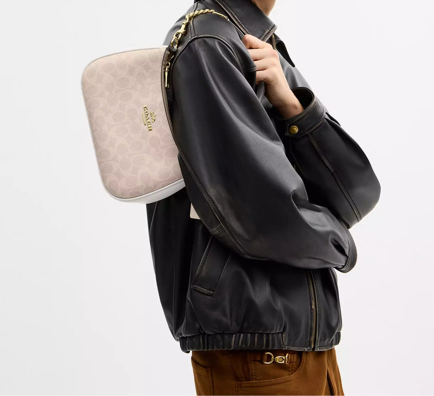 Teri Shoulder Bag In Signature Canvas Sand Chalk Coach