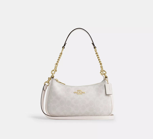 Teri Shoulder Bag In Signature Canvas Chalk Coach