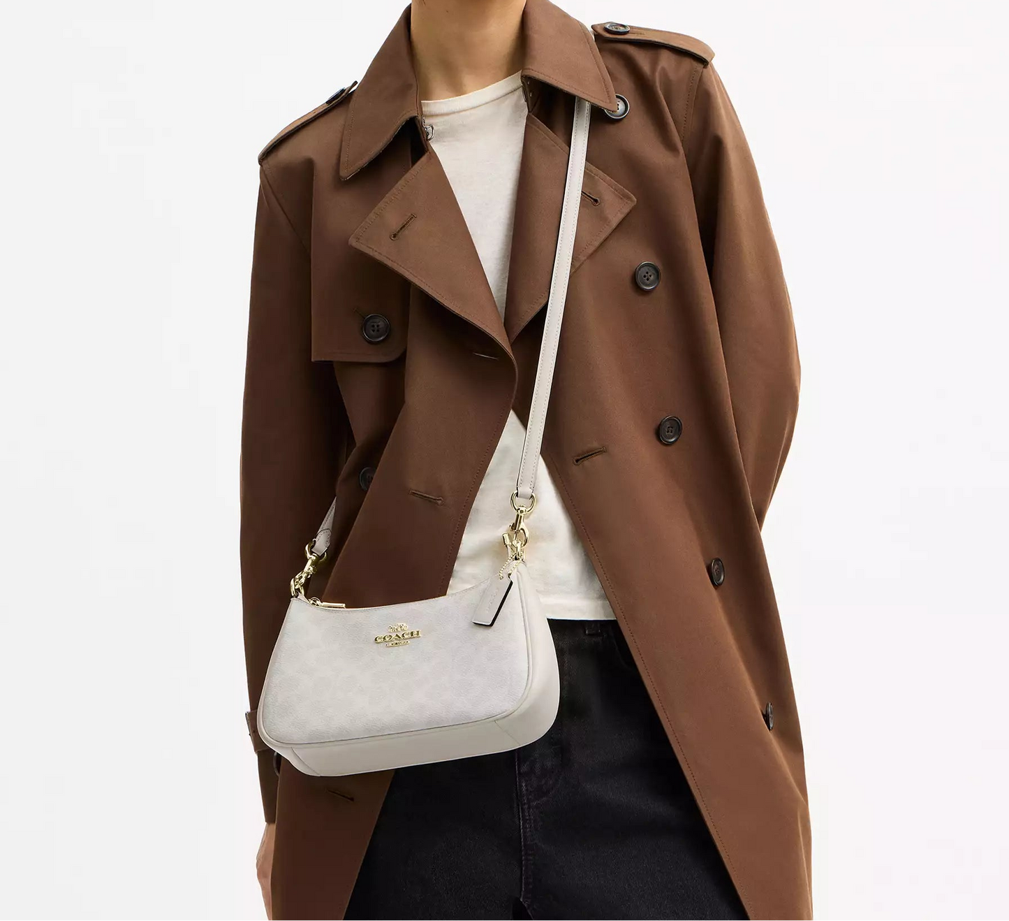 Teri Shoulder Bag In Signature Canvas Chalk Coach