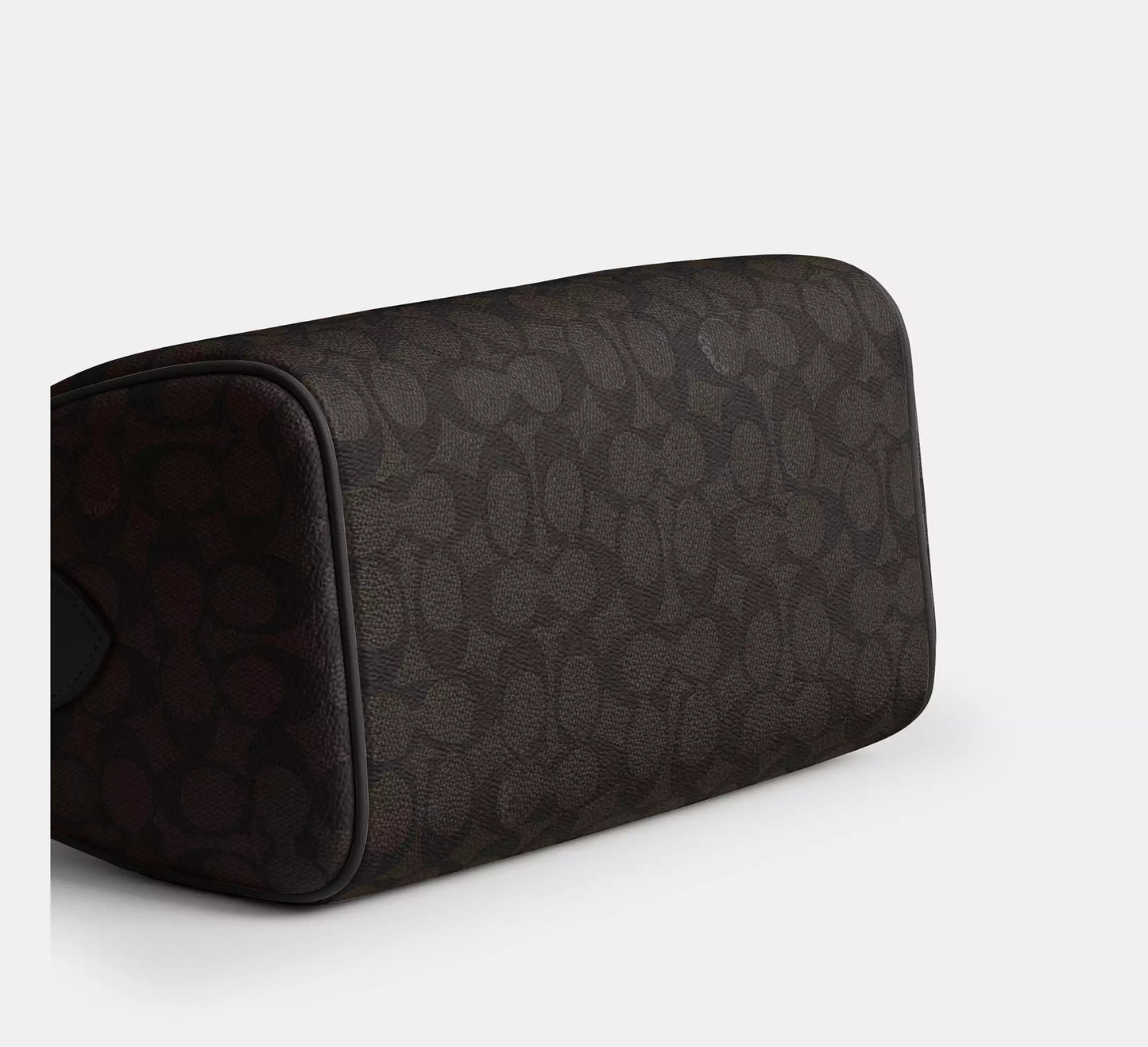 Rowan Satchel Bag In Signature Canvas Walnut Black Coach