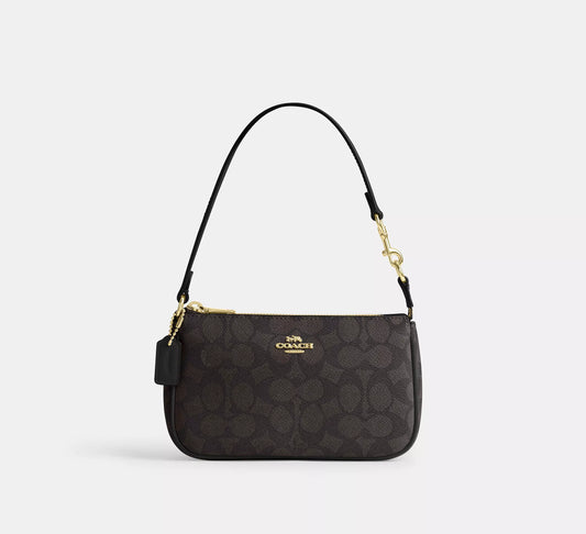 Nolita 19 In Signature Canvas Walnut Black Coach