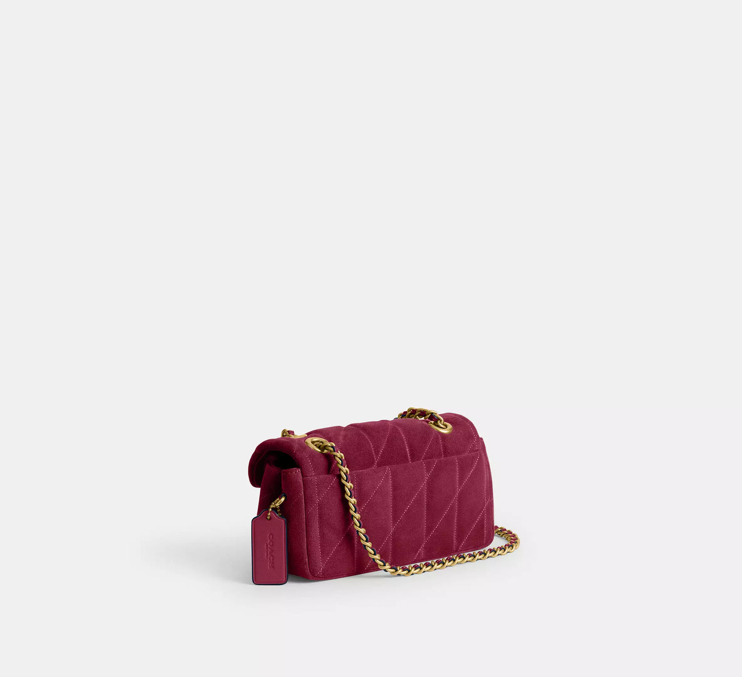 Tabby Quilted Suede Fuschia Shoulder Bag 20 Coach