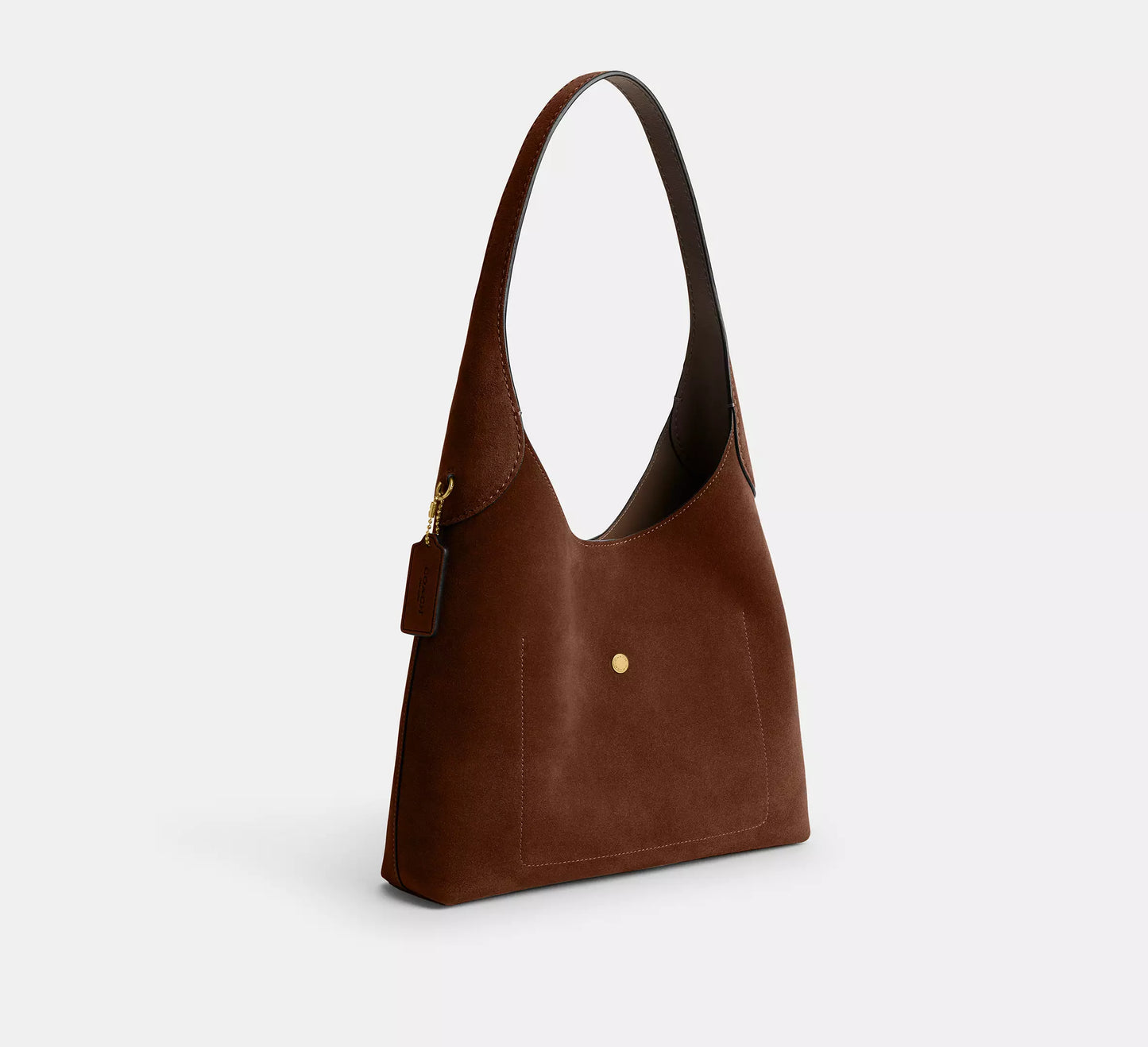 Brooklyn Shoulder Bag 28 Suede Warm Brown Coach