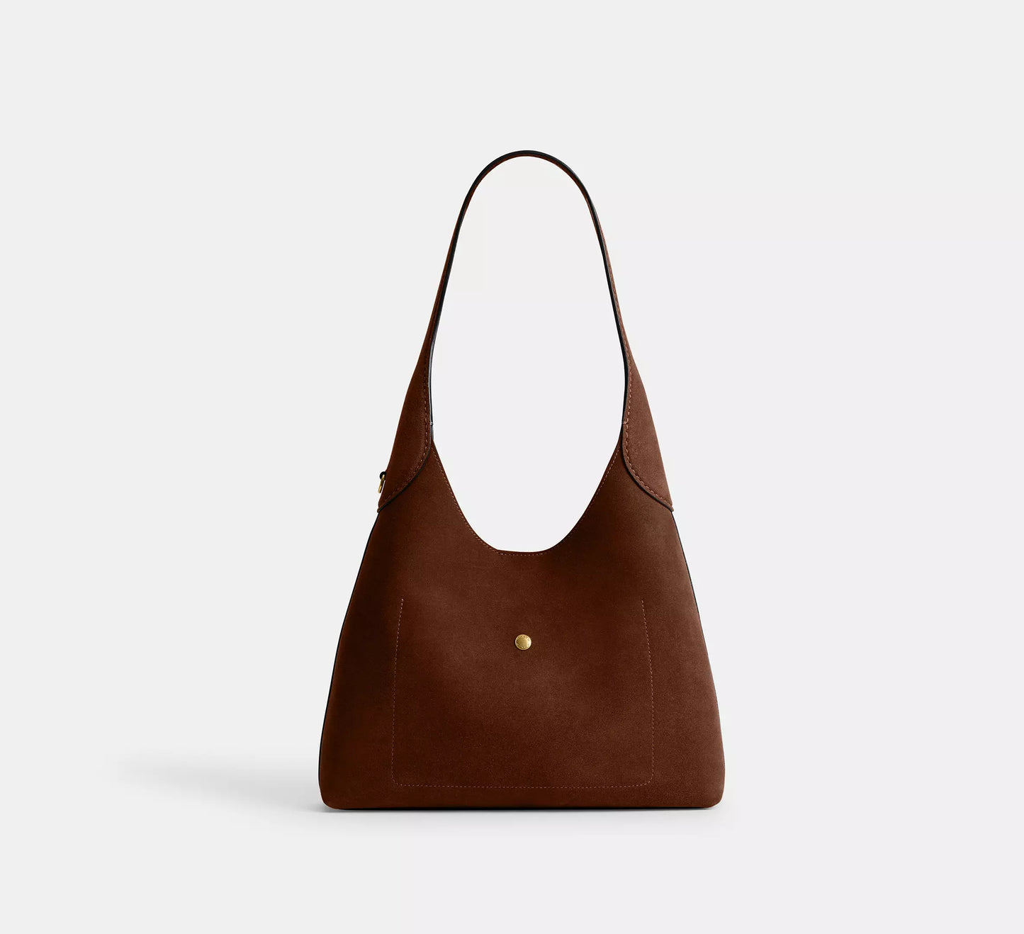 Brooklyn Shoulder Bag 28 Suede Warm Brown Coach