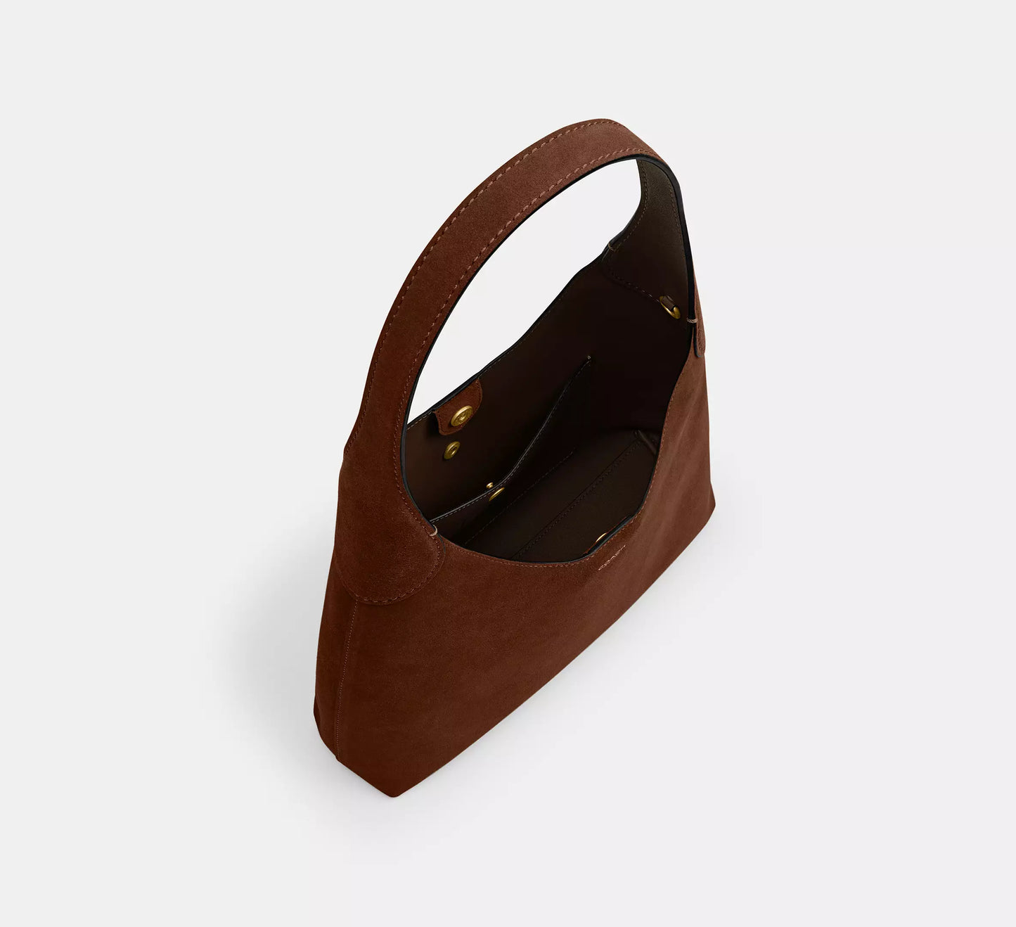 Brooklyn Shoulder Bag 28 Suede Warm Brown Coach